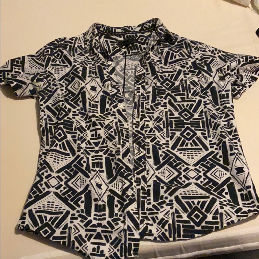 21 MEN ZEBRA PRINT SHIRT SIZE MEDIUM